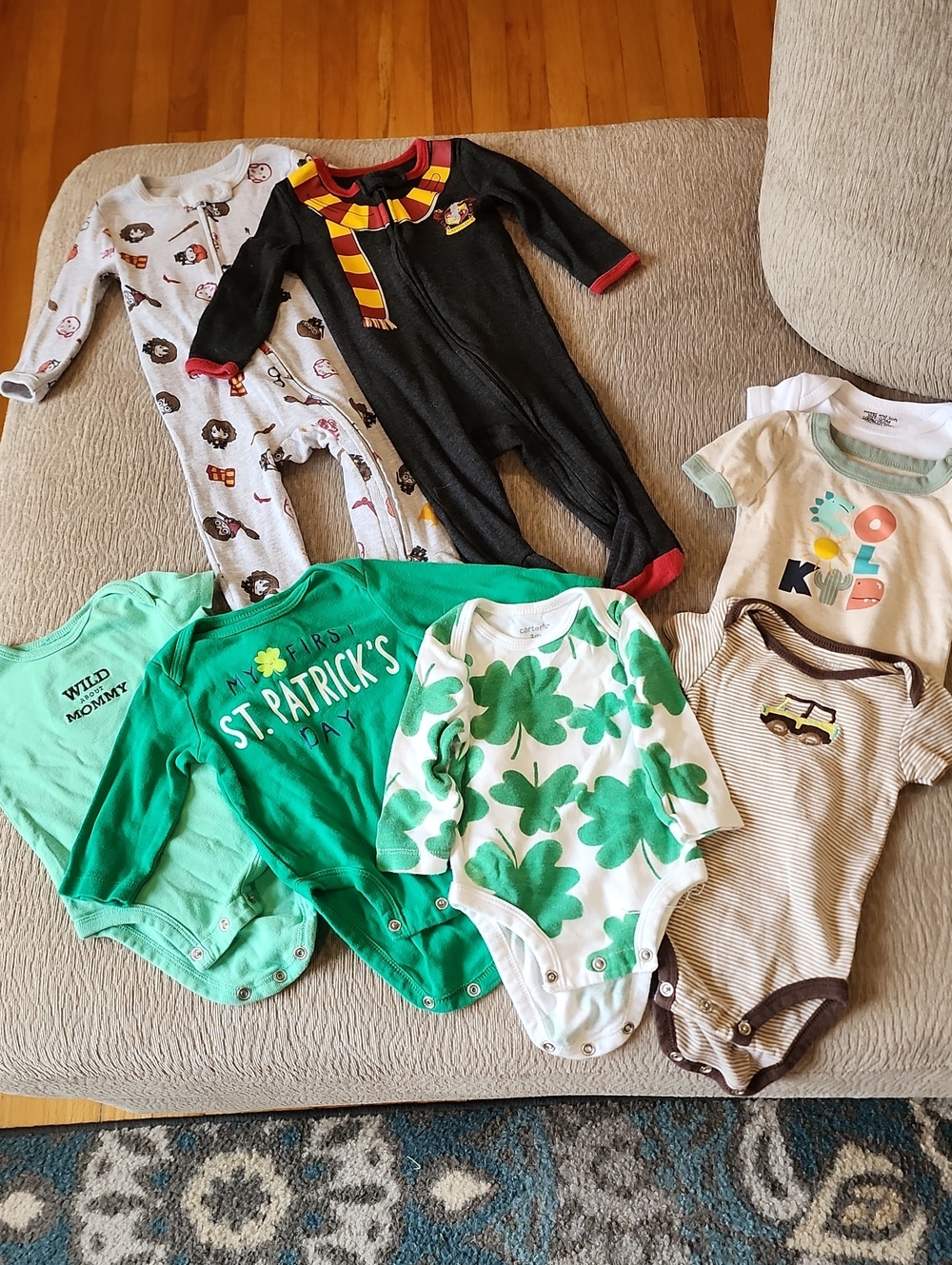 Carter's Green & White St. Patrick's and Harry Potter Baby One-Piece Bodysuits